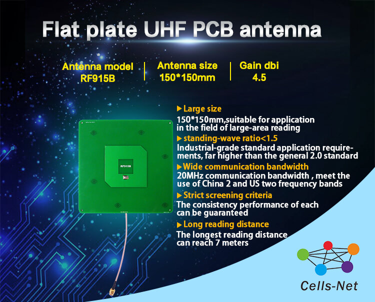 UHF ثنائي الفينيل متعدد الكلور هوائي UHF تتفاعل 900 UHF هوائي 150*150