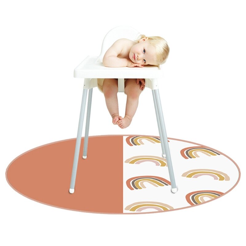 ارتفاع كرسي الكلمة حامي حصيرة المضادة للانزلاق سيليكون بقعة حصيرة الطفل تناول الطعام حصيرة مستديرة الطابق الزحف تلعب حصيرة المضادة للانزلاق