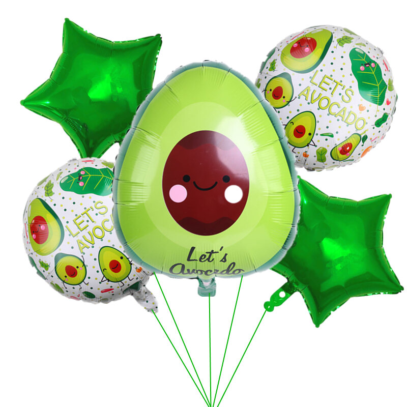 الأخضر الأفوكادو على شكل الألومنيوم احباط بالون الفاكهة حفلة مهرجان الغذاء للأطفال حفلة عيد ميلاد الديكور بالونات مستديرة