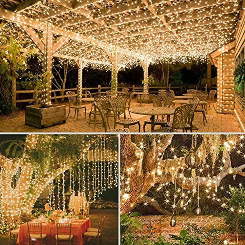 سلك نحاسي عالي السطوع LED ، زينة الزفاف ، إضاءة خارجية ، أضواء خرافية مقاومة للماء 10 م لعيد الميلاد