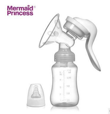 مستلزمات الأمهات والأطفال مضخة يدوية مبتكرة لجمع حليب الثدي مع زجاجة PP 150 مللي