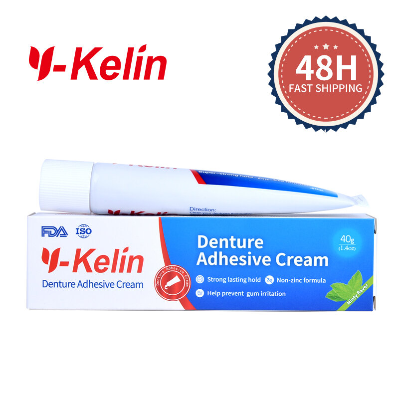 Y-Kelin أسنان لاصقة كريم 40g عقد قوي الغراء ل Cull و جزئي كاذبة الأسنان الترابط تركيب تثبيت