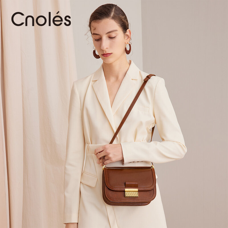 Cnoles حقائب الكتف النسائية الجلدية الفاخرة مصمم الاتجاه الجديد المصغر Crossbody الهاتف المحمول رسول حقيبة