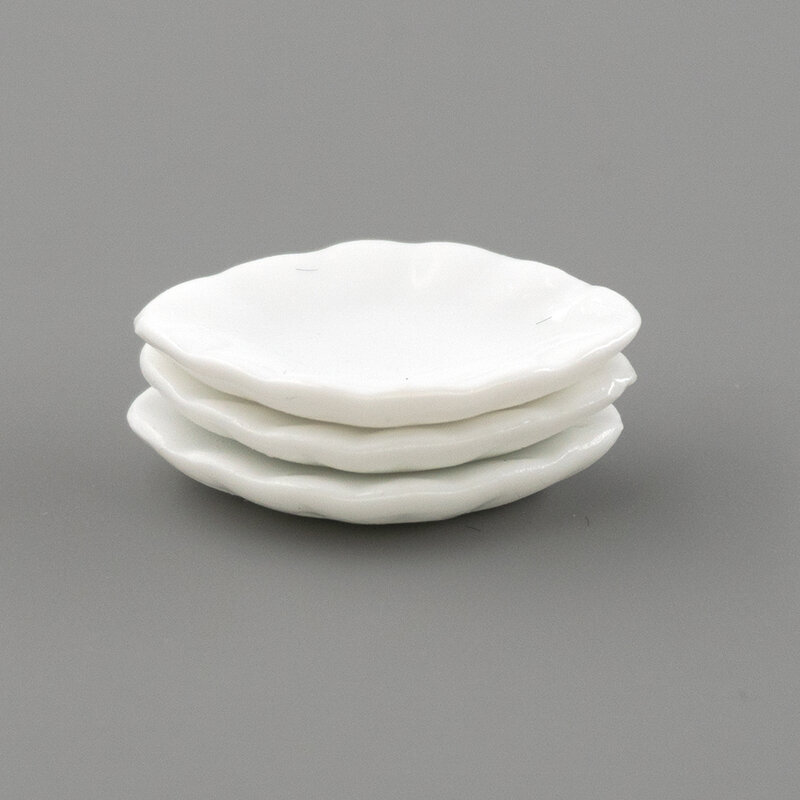 3 قطعة 1/12 دمية مصغر إكسسوارات إصّيص سيراميك صغير طعام طبق محاكاة مطبخ طبق نموذج لدمية ديكورات منزلية