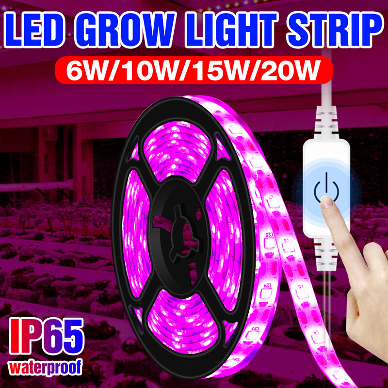 USB النبات تنمو ضوء 5 فولت عكس الضوء شريط إضاءة طويل LED الطيف الكامل فيتو مصباح مقاوم للماء الشتلات فيتو LED داخلي زهرة النمو 2835