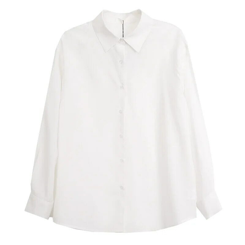 بلوزة وبلوزات بيضاء للنساء ، قميص بأكمام طويلة ، موضة 2020