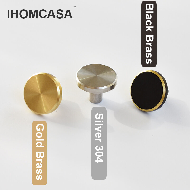 IHOMCASA-مقابض أدراج عتيقة ، 8 ألوان ، نحاسية ذهبية ، خزانة مطبخ ، أجهزة أبواب جلدية أصلية
