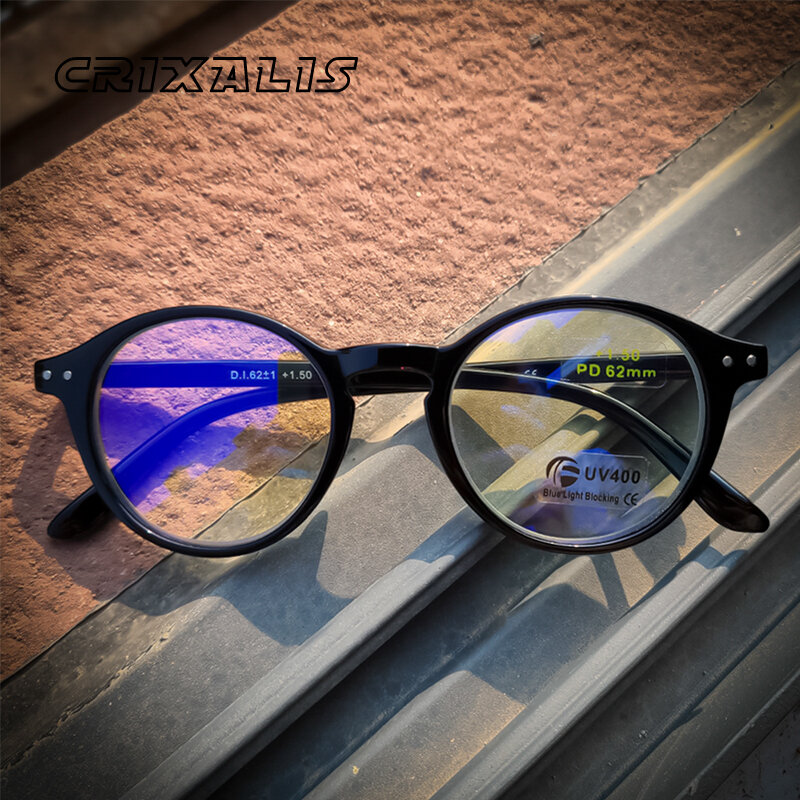 Crixalis-نظارات قراءة الضوء الأزرق المضادة للرجال والنساء ، إطار مرن مع المفصلي الربيع ، لقصر النظر الشيخوخي ، uv400