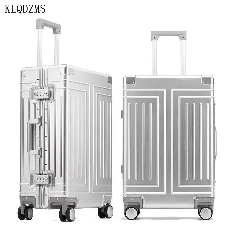 KLQDZMS-حقائب سفر بعجلات عالمية ، حقيبة بعجلات من سبائك الألومنيوم