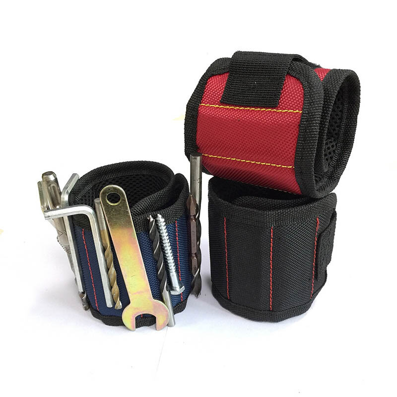 ZK30-حقيبة أدوات معصم مغناطيسية ، حقيبة أدوات محمولة مع 3/5 مغناطيس ، حزام ، مسامير ، أزيز مثقاب ، سوار لأداة الإصلاح