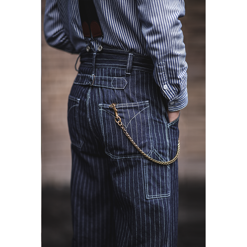 بنطلون جينز رجالي/نساء ماركة فيربرانتش الأمريكية 90s من الجينز للرجال مخطط من قماش الدنيم سراويل أميكاجي الأمريكية