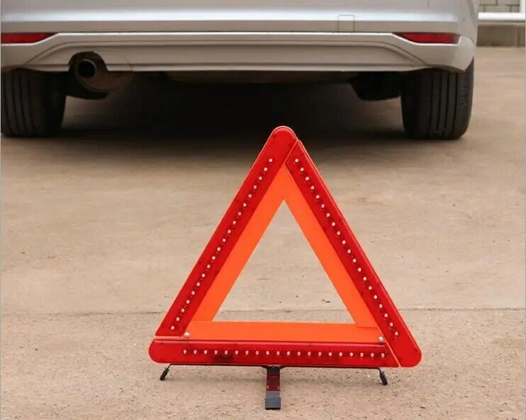 طوي LED تحذير مثلث سلامة الطوارئ عاكس وقف خطر إشارة المرور الحمراء سيارة الطوارئ مثلث ترايبود