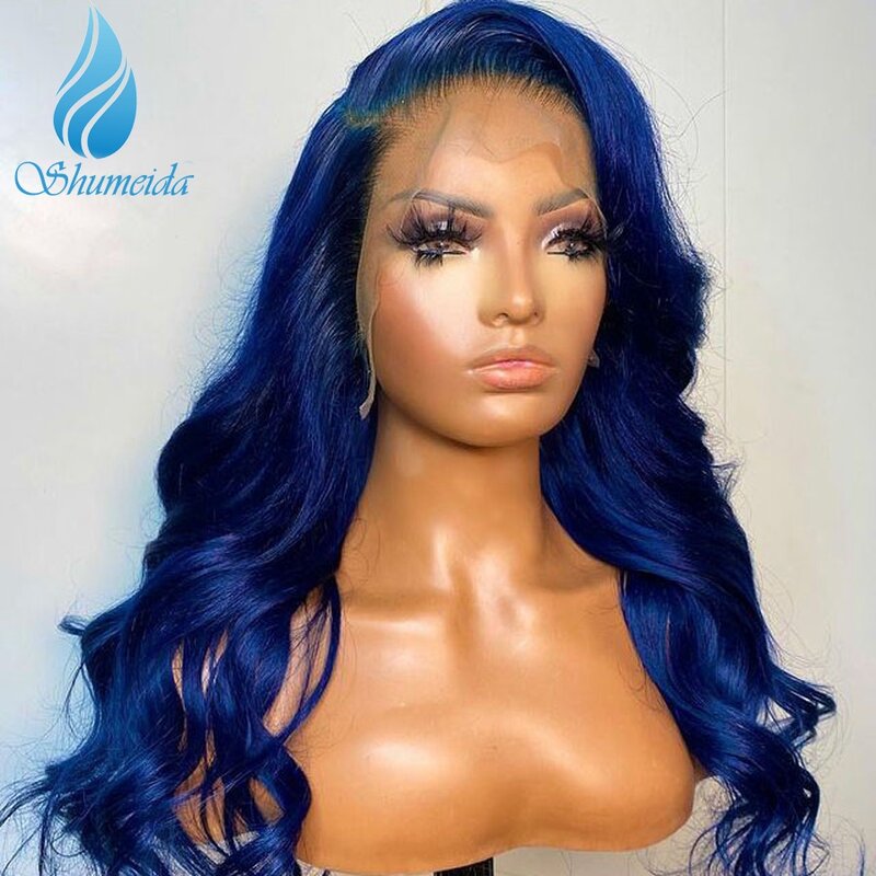 شعر مستعار أمامي من الدانتيل البرازيلي ريمي ، شعر طبيعي ، مموج ، أزرق ، 13 × 4 ، مع خط شعري منتف مسبقًا ، مع شعر الطفل