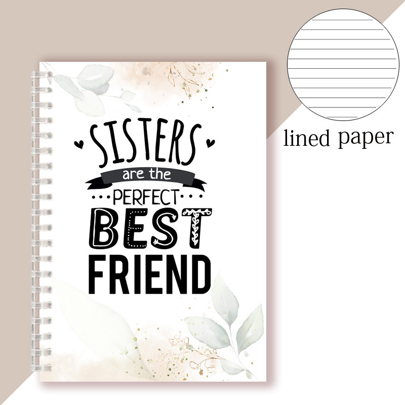 الصداقة اقتباس-ليس الأخوات بالدم ولكن الأخوات عن طريق القلب دوامة دفتر BFF دفتر المفكرة مجلة لأفضل صديق هدية