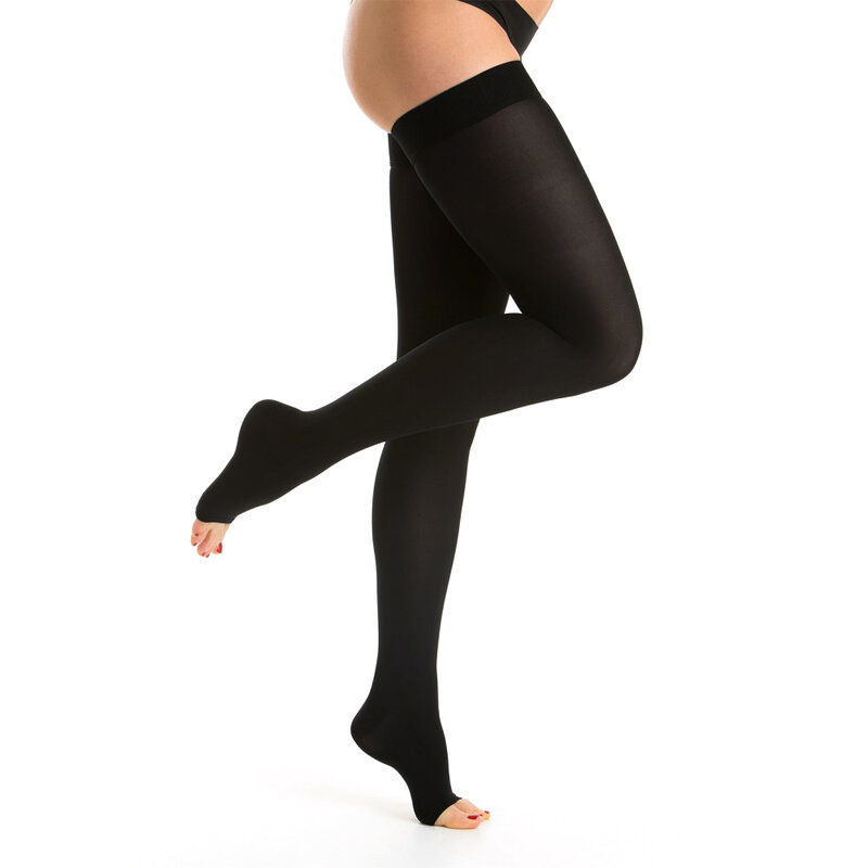 جوارب ضغط للرجال والنساء ، مقدمة مفتوحة ، 20-30 ملم زئبق ، جوارب دعم متدرجة DVT ، الأمومة ، الحمل ، الدوالي ، جبائر الساق