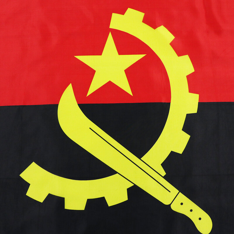 أنغولا العلم الوطني 90X150cm معلقة البوليستر الأشعة فوق البنفسجية تتلاشى مقاومة أنغولا العلم الوطني راية للزينة