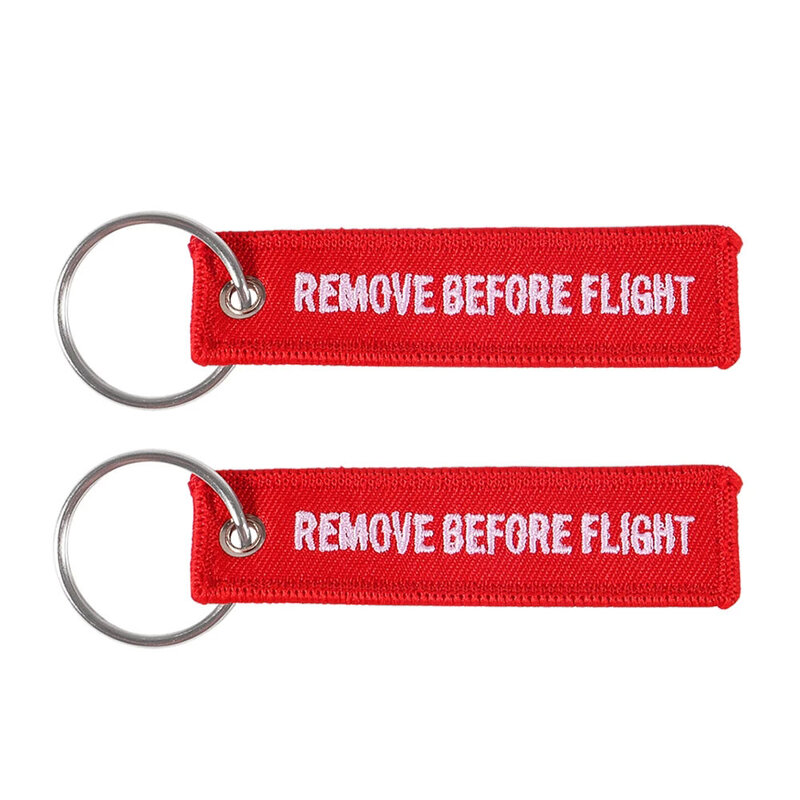 3 قطعة 8x2 سنتيمتر الأحمر الصغير إزالة قبل الطيران المفاتيح للطيران هدية تعزيز هدايا عيد الميلاد مفتاح العلامة التطريز مفتاح سلسلة