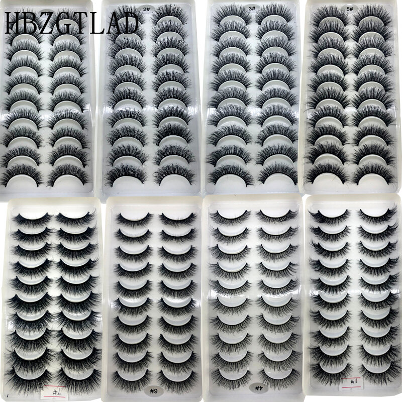 HBZGTLAD-الرموش الصناعية ، رموش المنك ثلاثية الأبعاد ، الرموش المنك بالجملة ، X05 ، 10 أزواج