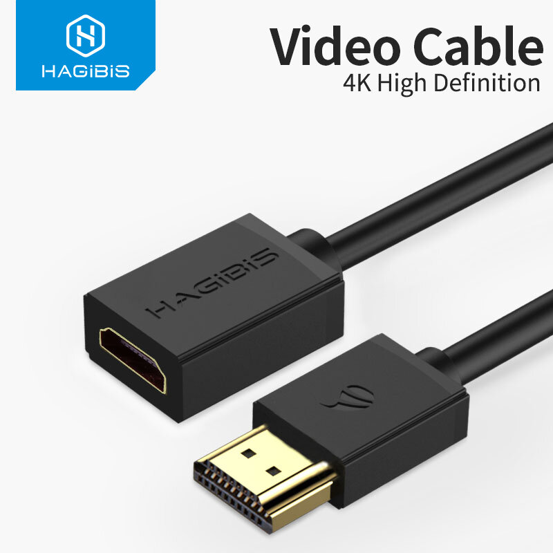 Hagibis-كابل تمديد متوافق مع HDMI 4K ، موسع ذكر إلى أنثى 2.0 متوافق مع HDMI ، لأجهزة الكمبيوتر/HDTV/الكمبيوتر المحمول/جهاز العرض/PS3/4
