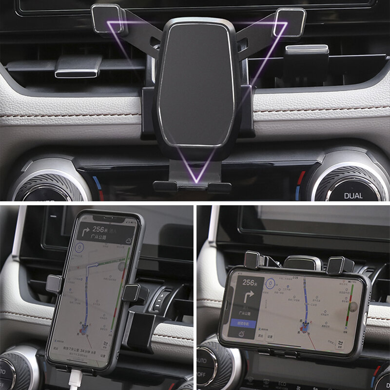 حامل هاتف السيارة الجاذبية مخصصة الهواء تنفيس جبل كليب المشبك حامل هاتف المحمول لتويوتا RAV4 اكسسوارات 2019 2020