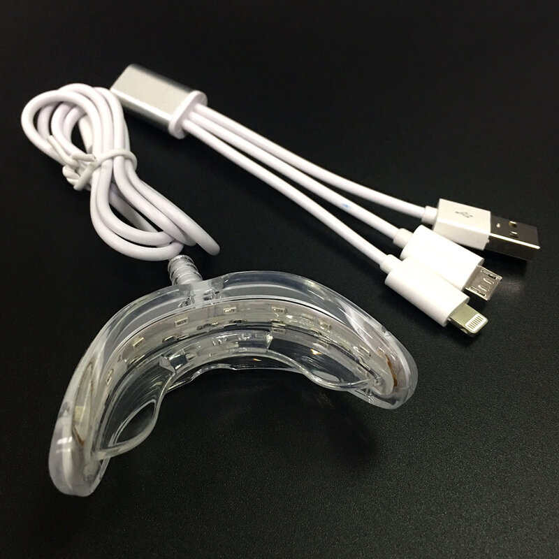جهاز تبييض الأسنان 3 في 1 محمول بشحن USB 16 مصباح led جهاز تبييض الضوء الأزرق جهاز تبييض الأسنان أداة العناية بالأسنان
