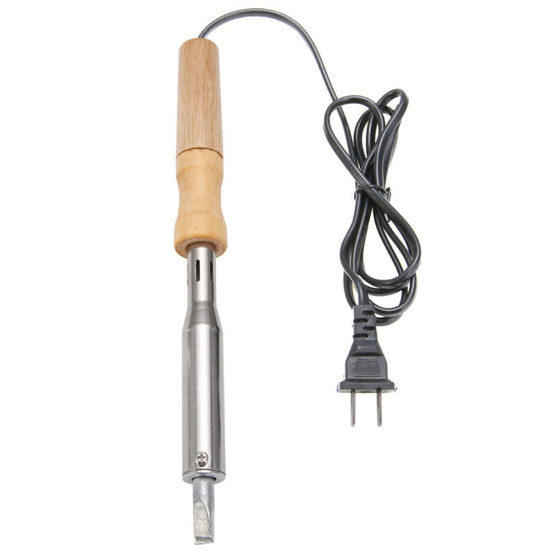 قلم حراري بمقبض خشبي ، 110 فولت ، 150 واط ، مكواة لحام كهربائية ، طرف إزميل ، لحام كهربائي ، مجموعة أدوات لحام بمقبس أمريكي