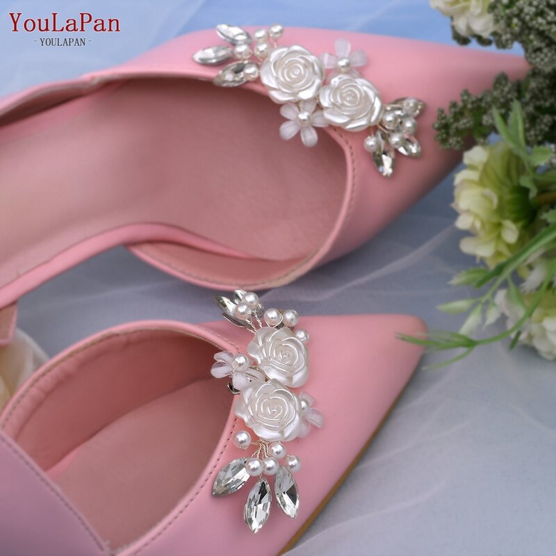 YouLaPan X25 حذاء زهر مشبك العروس عالية الكعب الديكور مشابك للأحذية أبازيم السيدات النساء إكسسوارات أحذية لحفل الزفاف