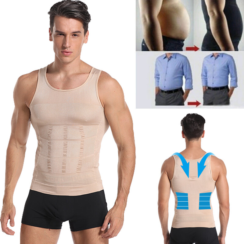 Be-In-شكل رجل ينحل سترة محدد شكل الجسم البطن تحكم الموقف التثدي ضغط قميص ملابس داخلية مدرب خصر مشد