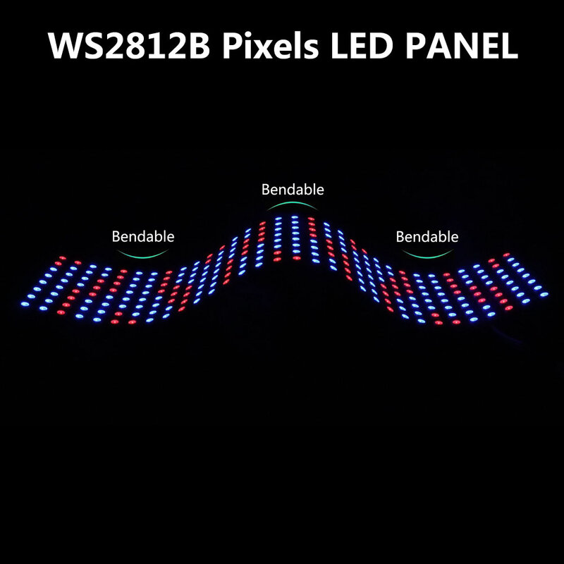 WS2812B RGB LED الرقمية مرنة بشكل فردي عنونة مصباح لوح WS2812 8x8 16x16 8x32 وحدة مصفوفة الشاشة DC5V