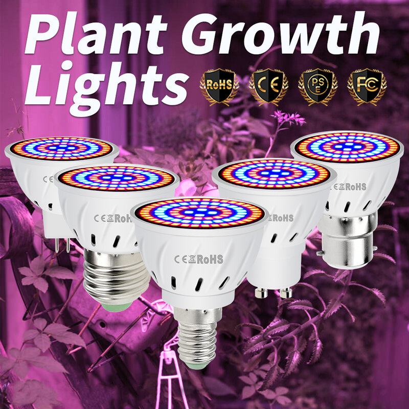 Phyto مصباح LED GU10 ضوء النمو المائية E27 بذور النبات لمبة 3 5 7 واط MR16 B22 الطيف الكامل Fitolamp E14 خيمة الزراعة الدفيئة
