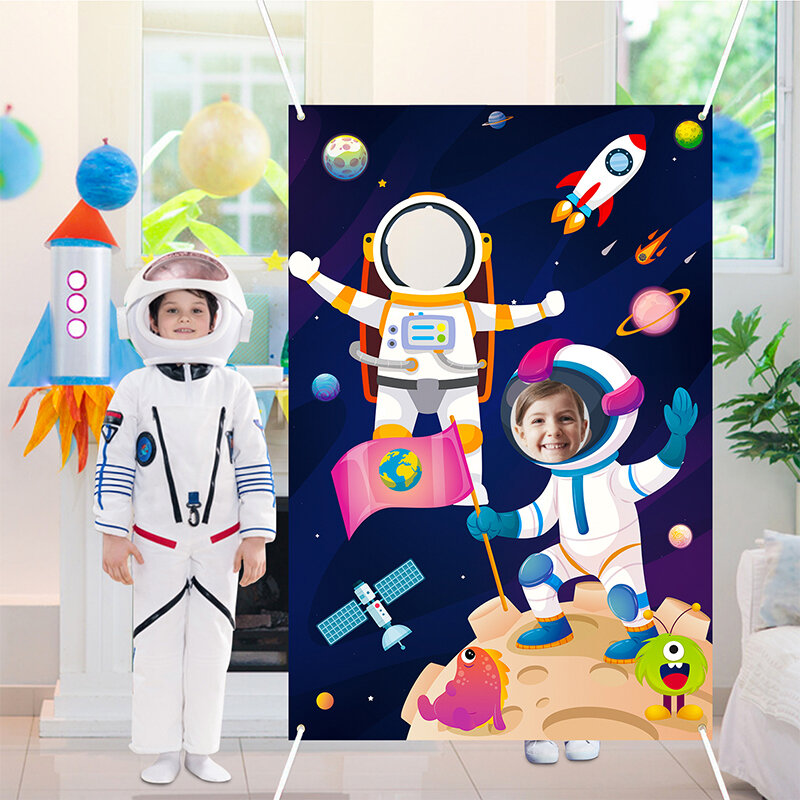 الفضاء صور خلفية الدعائم راية رائد الفضاء الوجه التصوير خلفية الكون موضوع التظاهر اللعب لعبة حفلة لوازم للأطفال
