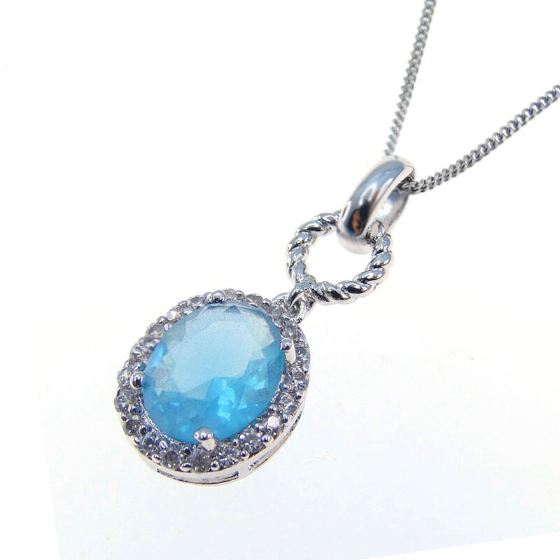 نحاس كلاسيكي ريترو الأزرق دلاية من حجر الزركون سلسلة هدية العطاء