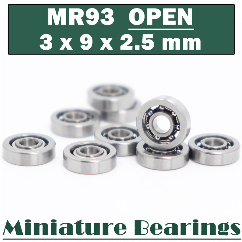 MR93 محمل كروي مفتوح 3*9*2.5 مم (10 قطعة) محامل الأخدود العميق غير القياسية MR93