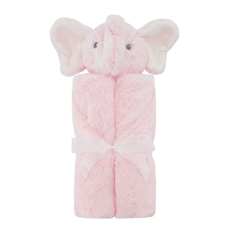الوليد بطانية 2 طبقة الوردي الفيل أفخم Infantil التفاف للجنسين الطفل التقميط عربة بطانية Cobertor الأطفال لحاف الفراش