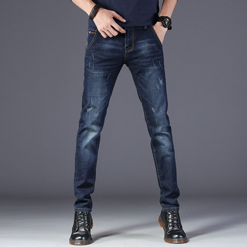 2020 خريف شتاء جديد جودة عالية سراويل قطنية للرجال موضة جينز رجالي غير رسمي