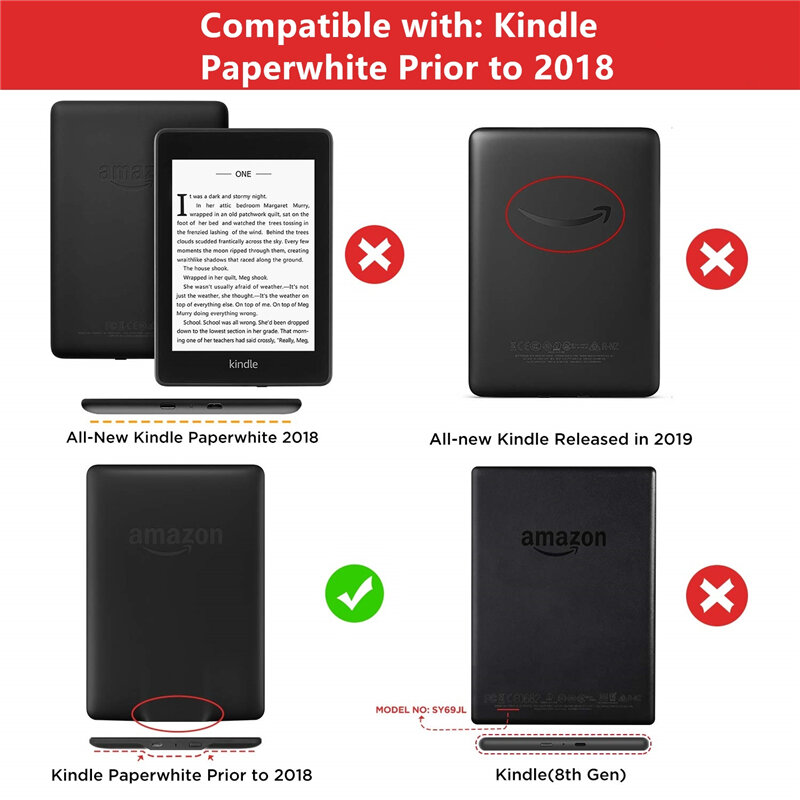 حافظة واقية لـ Kindle Paperwhite 3 2 1 DP75SDI 5th 6th 7th جيل 2012/2013/2015/2017 إصدار Funda Capa