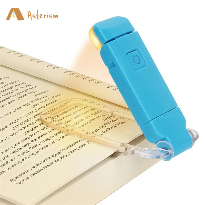 مشبك LED صغير كتاب ضوء USB قابلة للشحن كتاب القراءة ضوء سطوع قابل للتعديل حماية العين المحمولة المرجعية قراءة الضوء