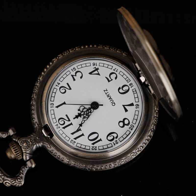 الإبداع فيلم موضوع ساعة جيب كوارتز خمر Steampunk مع قلادة قلادة ساعة رومانسية تذكارية هدية