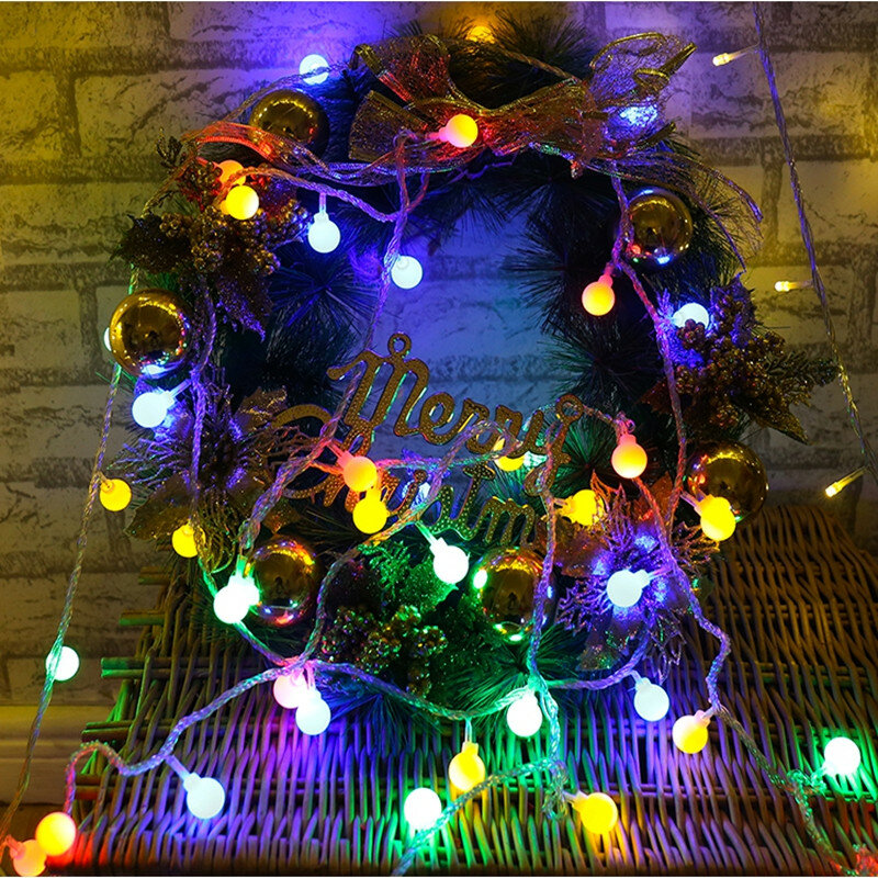 جارلاند LED الكرة سلسلة ضوء ، لمبة عيد الميلاد ، أضواء الجنية ، أضواء الزخرفية للمنزل ، حفل زفاف الديكور ، 5 متر ، 10 متر ، 20 متر ، 30 متر ، 50 متر