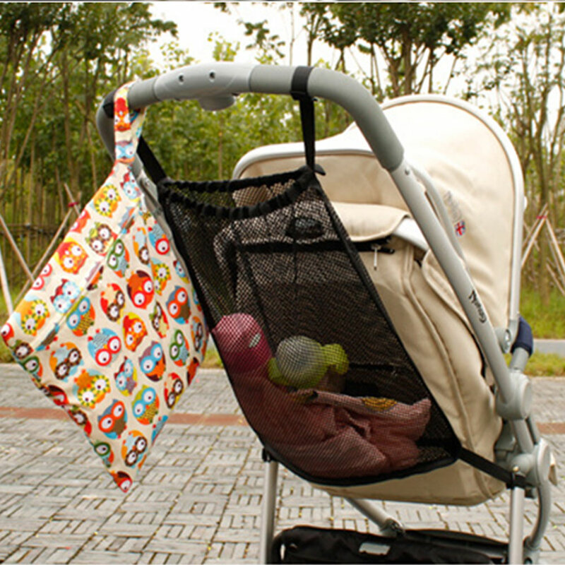 عربة طفل صافي جيب عربة الرضع شبكة زجاجة حفاضات التخزين المنظم حامل حقيبة كبيرة الحجم عربة معلقة الملحقات