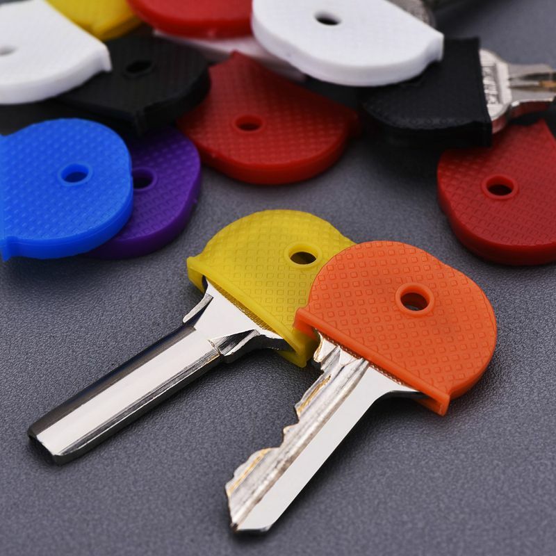24 قبعات مفاتيح بغطاء مفاتيح مرن لسهولة تحديد مفاتيح الأبواب ، متعدد الألوان