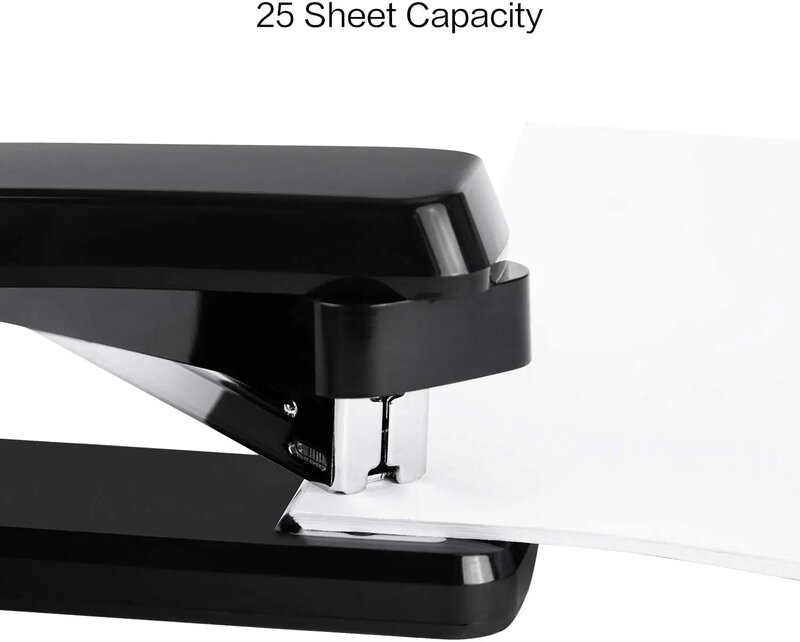 دباسة دوارة بذراع متأرجحة سعة 25 ورقة تدور 360 درجة كباسات لسطح المكتب للكتيب أو تجليد الكتاب باللون الأسود