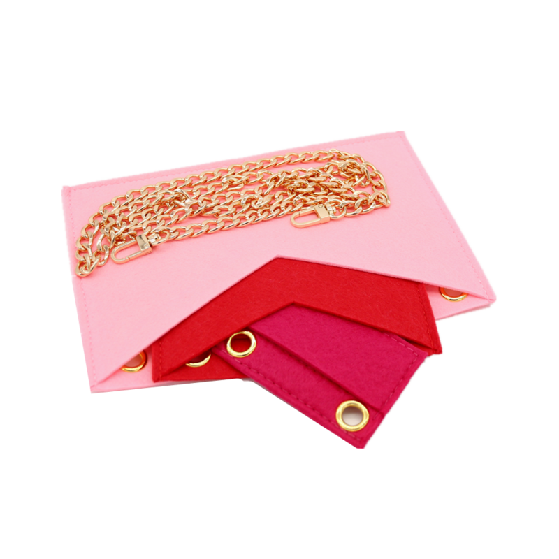 حقيبة يد منظمة من شعر كيريغامي مزودة بـ 3 حقائب مع سلسلة ذهبية حقيبة كروس كيريغامي بوشيت حقيبة مغلف منظم إدراج