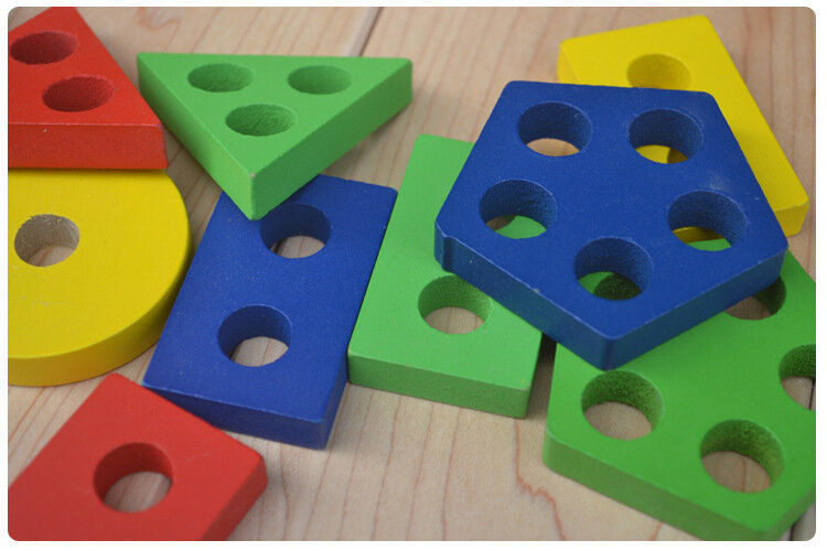 الأشكال الهندسية مطابقة اللغز مونتيسوري الاطفال لعبة خشبية الأطفال التدريب المبكر التعليم كتلة لوازم رياض الأطفال