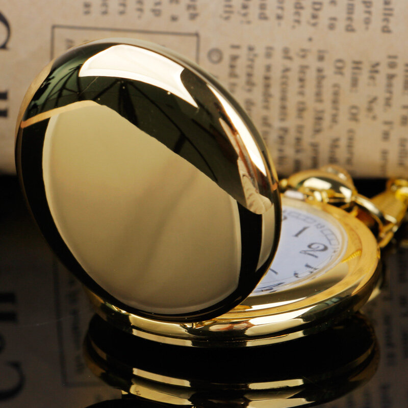 كوارتز ساعة جيب حركة سلسلة قلادة الأرقام العربية عرض فوب ساعة الذهب الفولاذ المقاوم للصدأ الرجال النساء الهدايا
