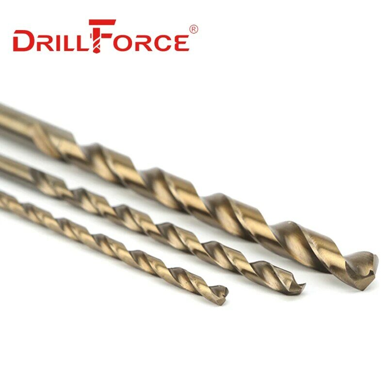 Drillforce أدوات 5 قطعة 1.0 مللي متر-13 مللي متر HSSCO 5% الكوبالت M35 تويست طويل لقمة ثقب ل الفولاذ المقاوم للصدأ سبائك الصلب و الحديد الزهر