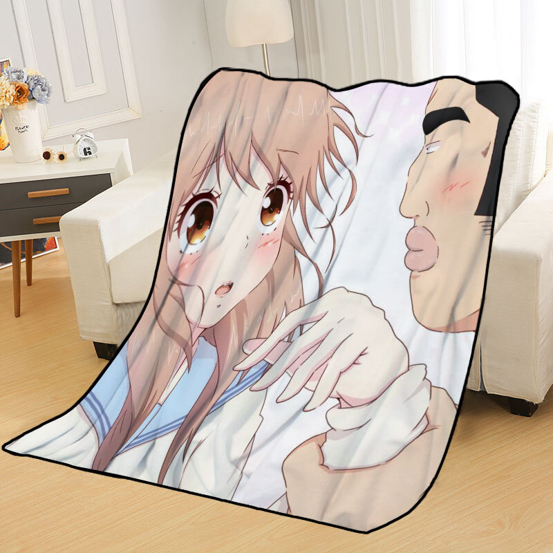 وصل حديثًا بطانيات أنيمي Monogatari بطباعة لينة بطانية قيلولة على المنزل/الأريكة/المكتب غطاء سفر محمول بطانية 1.10