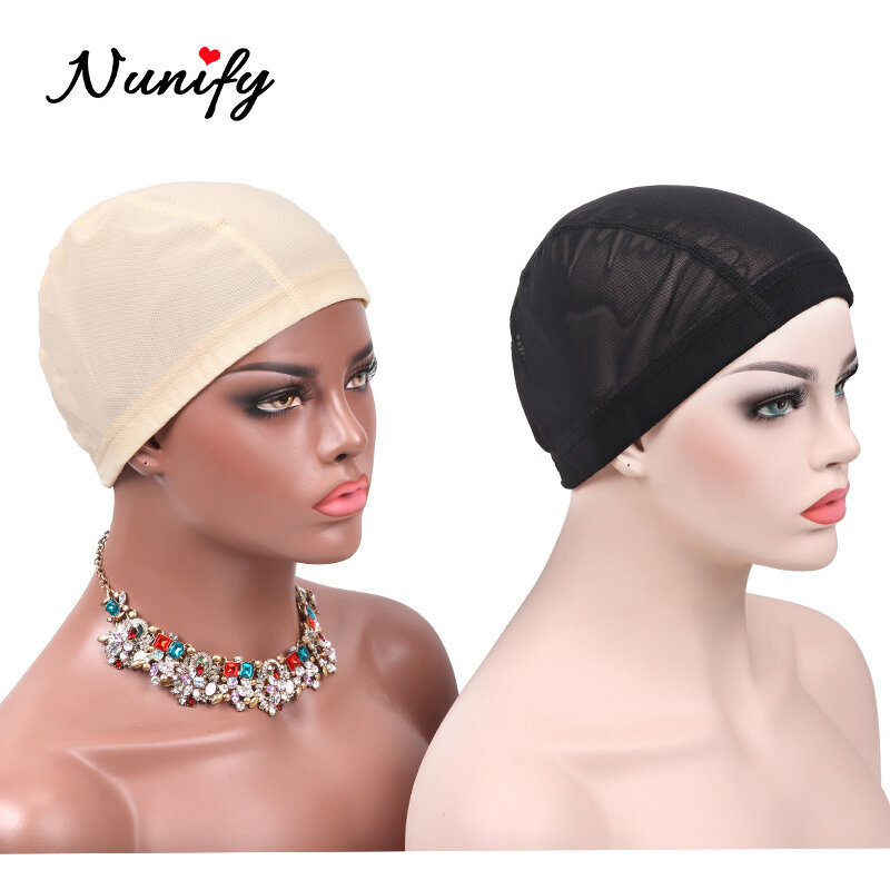 Nunify-غطاء شعر مستعار شبكي بدون غراء ، أغطية شعر مستعار رخيصة لصنع الشعر المستعار ، شبكة ليكرا ، قبة مرنة ، 6 قطعة