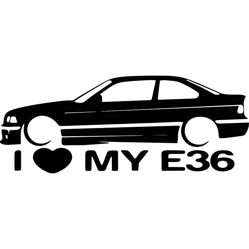 Fuzhen بوتيك الشارات الملحقات الخارجية أحب بلدي E46 E36 ملصقات السيارات ملصق مائي مضحك أنيمي لطيف سيارة الديكور