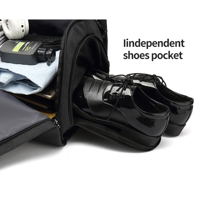 حقيبة سفر لرجال الأعمال حقيبة أكسفورد مقاومة للمياه بسعة كبيرة حقائب كتف متعددة الجيوب لتخزين الأمتعة مقاس XA76M